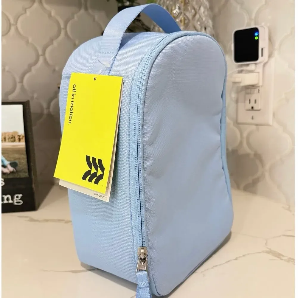All In Motion Insulated Lunch Tote Light Blue Sport Cooler Bag Mesh Pocket NWT